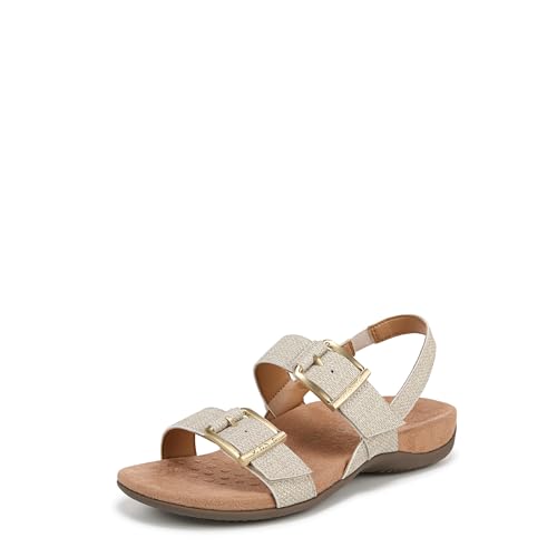 Vionic Reese Slingbacks Damen-Sandalen, Haferbeige Synthetikgewebe, 40 EU von Vionic