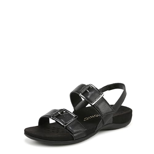 Vionic Reese Slingbacks Damen-Sandalen, Schwarz Leder, 41 EU von Vionic