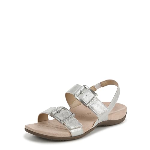 Vionic Reese Slingbacks Damen-Sandalen, Silver Met Synthetikgewebe, 8 Wide Vionic Reese Slingbacks Damen-Sandalen, Silver Met Synthetikgewebe, 8 Wide von Vionic