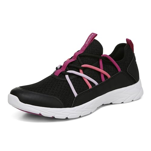 Vionic Women's Brisk Zeliya Slip-on Walking Shoes - Ladies Active Sneakers with Concealed Orthotic Arch Support Black and Pink 6 Wide US Vionic Women's Brisk Zeliya Slip-on Walking Shoes - Ladies Active Sneakers with Concealed Orthotic Arch Support Black and Pink 6 Wide US von Vionic