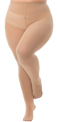 Viozocy Strumpfhosen Damen Große Größen, Elastische Hohe Taile Langlebig Strumpfhose, Weich Semi-Blickdichte Plus Größen Feinstrumpfhose XL 2XL 3XL 4XL, Hautfarbe 4XL Viozocy Strumpfhosen Damen Große Größen, Elastische Hohe Taile Langlebig Strumpfhose, Weich Semi-Blickdichte Plus Größen Feinstrumpfhose XL 2XL 3XL 4XL, Hautfarbe 4XL von Viozocy
