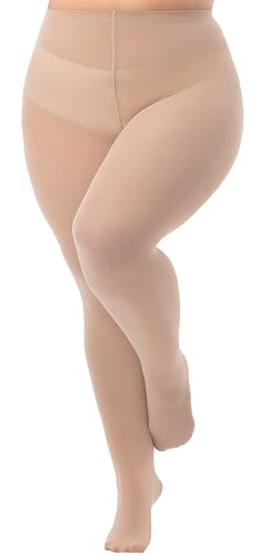 Viozocy Strumpfhosen Damen Große Größen, Elastische Hohe Taile Langlebig Strumpfhose, Weich Semi-Blickdichte Plus Größen Feinstrumpfhose XL 2XL 3XL 4XL, Hell Hautfarbe XXL Viozocy Strumpfhosen Damen Große Größen, Elastische Hohe Taile Langlebig Strumpfhose, Weich Semi-Blickdichte Plus Größen Feinstrumpfhose XL 2XL 3XL 4XL, Hell Hautfarbe XXL von Viozocy