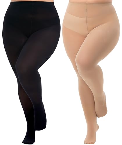 Viozocy Strumpfhosen Damen Große Größen, Elastische Hohe Taile Langlebig Strumpfhose, Weich Semi-Blickdichte Plus Größen Feinstrumpfhose XL 2XL 3XL 4XL, Schwarz+Hautfarbe XXL Viozocy Strumpfhosen Damen Große Größen, Elastische Hohe Taile Langlebig Strumpfhose, Weich Semi-Blickdichte Plus Größen Feinstrumpfhose XL 2XL 3XL 4XL, Schwarz+Hautfarbe XXL von Viozocy