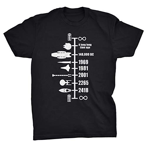 Timeline of Space Travel SciFi Science T-Shirt (Black, 4XL) von Viper