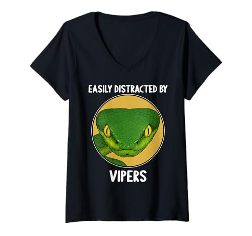 Damen Vipern Viper T-Shirt mit V-Ausschnitt Damen Vipern Viper T-Shirt mit V-Ausschnitt von Vipern Viper Tier Shop