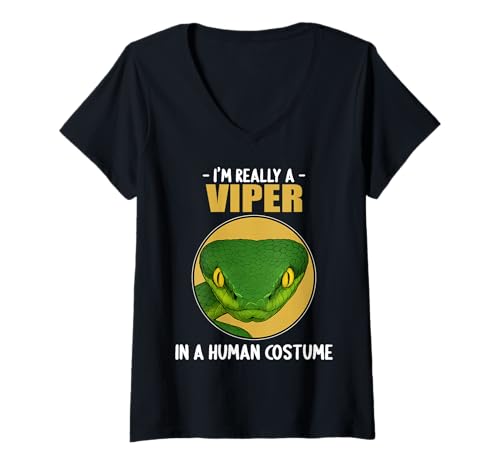 Damen Vipern Viper T-Shirt mit V-Ausschnitt Damen Vipern Viper T-Shirt mit V-Ausschnitt von Vipern Viper Tier Shop