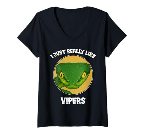 Damen Vipern Viper T-Shirt mit V-Ausschnitt Damen Vipern Viper T-Shirt mit V-Ausschnitt von Vipern Viper Tier Shop