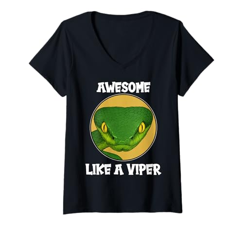 Damen Vipern Viper T-Shirt mit V-Ausschnitt Damen Vipern Viper T-Shirt mit V-Ausschnitt von Vipern Viper Tier Shop
