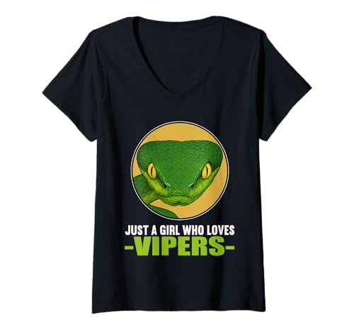 Damen Vipern Viper T-Shirt mit V-Ausschnitt Damen Vipern Viper T-Shirt mit V-Ausschnitt von Vipern Viper Tier Shop