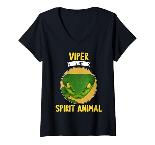 Damen Vipern Viper T-Shirt mit V-Ausschnitt Damen Vipern Viper T-Shirt mit V-Ausschnitt von Vipern Viper Tier Shop