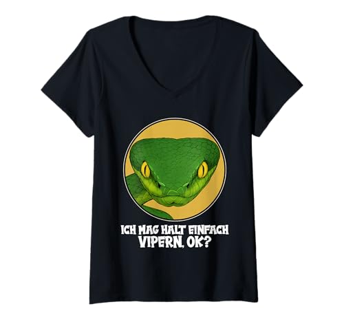 Damen Vipern Viper T-Shirt mit V-Ausschnitt Damen Vipern Viper T-Shirt mit V-Ausschnitt von Vipern Viper Tier Shop