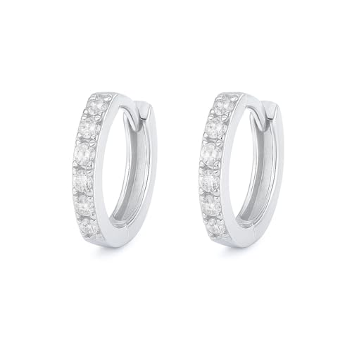 Creolen 925 Silber – in Silber, Gold oder Roségold – 5 bis 10 mm mit Zirkonia (Silber, 8 mm) von Vipfashion797