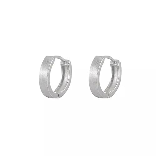 Creolen Damen 925 Silber Matt – Kleine Silber Ohrringe 10-13-15 mm – Runde Klappcreolen Minimalistisch & Zeitlos (10 mm) von Vipfashion797
