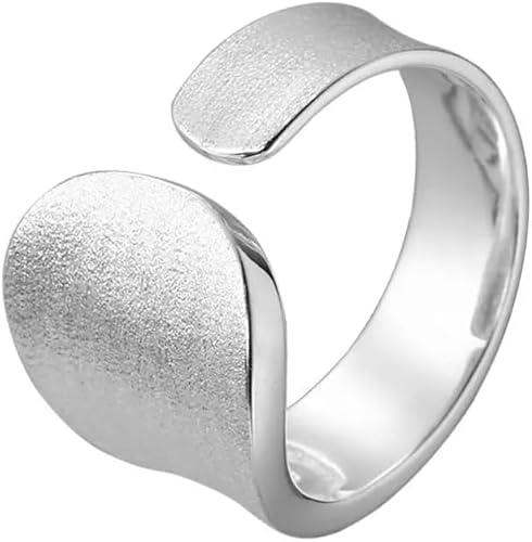 Vipfashion797 Ring Damen Sterlingsilber 925 – Offener Statement-Ring - Matt Gebürstet, Größe Verstellbar – Breiter Fingerring -Sterlingsilber Vipfashion797 Ring Damen Sterlingsilber 925 – Offener Statement-Ring - Matt Gebürstet, Größe Verstellbar – Breiter Fingerring -Sterlingsilber von Vipfashion797