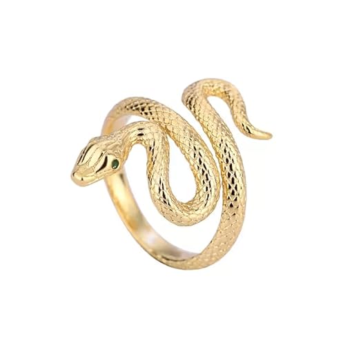 Vipfashion797 Schlangenring Damen 925 Silber – Wickelring größenverstellbar mit Zirkonia-Auge (Gold) von Vipfashion797