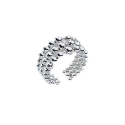 Vipfashion797 Silberring mit Kugelstruktur – Verstellbar 51–55 | 9 mm Breite von Vipfashion797