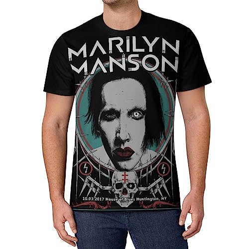 Viplili Marilyn Music and Manson Herren Bequemes Kurzarmshirt Unisex Rundhals Fashion T-Shirt, Schwarz , L Viplili Marilyn Music and Manson Herren Bequemes Kurzarmshirt Unisex Rundhals Fashion T-Shirt, Schwarz , L von Viplili