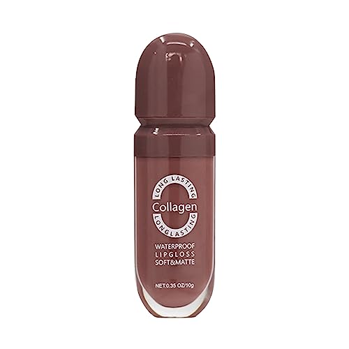 Lipgloss Mädchen 12 Jahre Cup Lip Glaze Dunkelschwarzer Lippenstift Damen Geschenk 10 ml Wasserfester Lippenstift Glitzer (E, One Size) von Vipomkowa