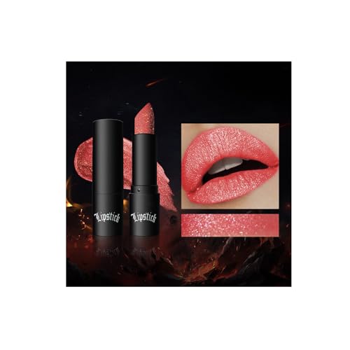 Lippenstift Metallic Glanz Finish, Schimmernder Lipstick für langanhaltenden Glanz & intensive Farbe, Diamantschimmer Lippenstift Lip Gloss Wasserfest Make-up Non-stick Cup, Vegan von Vipomkowa