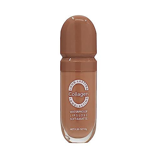 Überraschungspaket Männer Nude Lip Gloss Non Stick Cup Lip Glaze Dunkelschwarzer Lippenstift Damen Geschenk 10 ml Lipgloss Mädchen 10 Jahre (B, One Size) von Vipomkowa