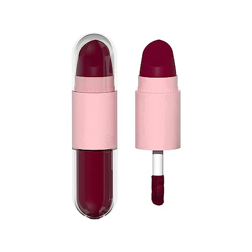 Wasserfester Lippenstift Glänzend Gesichtsglanz Lippenstift Lipgloss Two In One Halloween Prom Makeup Schminke Damen Lippenstift (L, One Size) von Vipomkowa