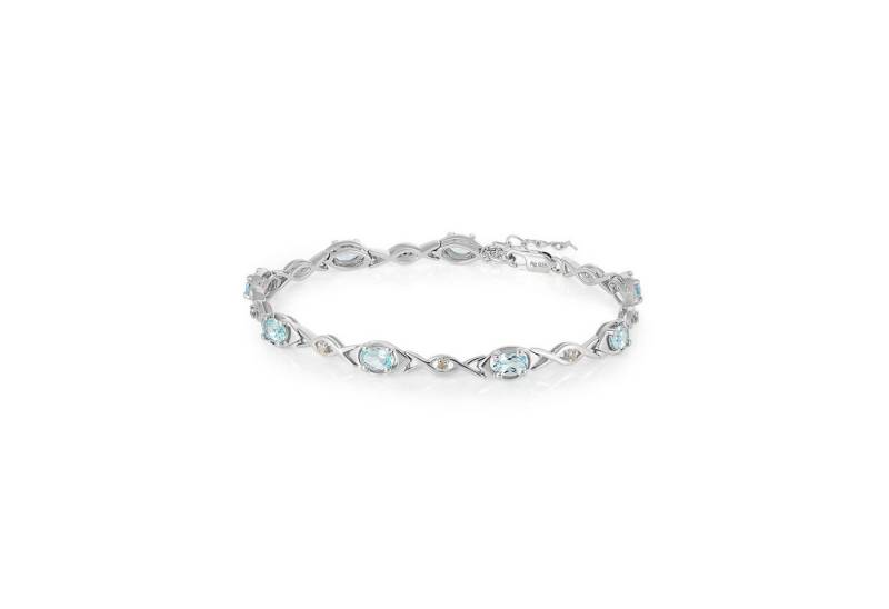 Vira Jewels Armband 925-Sterling Silber rhodiniert Glänzend Blautopas beh. Blau von Vira Jewels