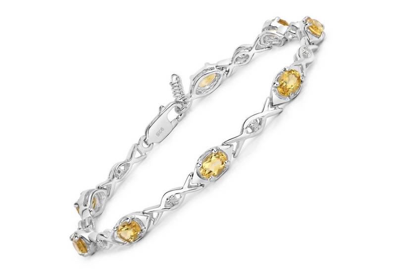 Vira Jewels Armband 925-Sterling Silber rhodiniert Glänzend Citrin orange von Vira Jewels