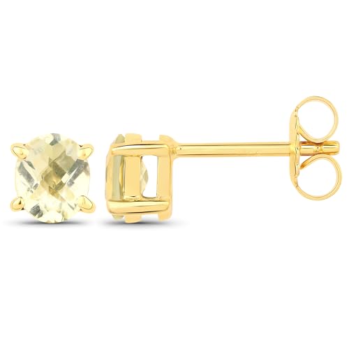 Vira Jewels Damen Ohrstecker 925/- Sterling Silber 0,6cm Glänzend Lemon Quarz gelb 1,22ct. 147220013V von Vira Jewels