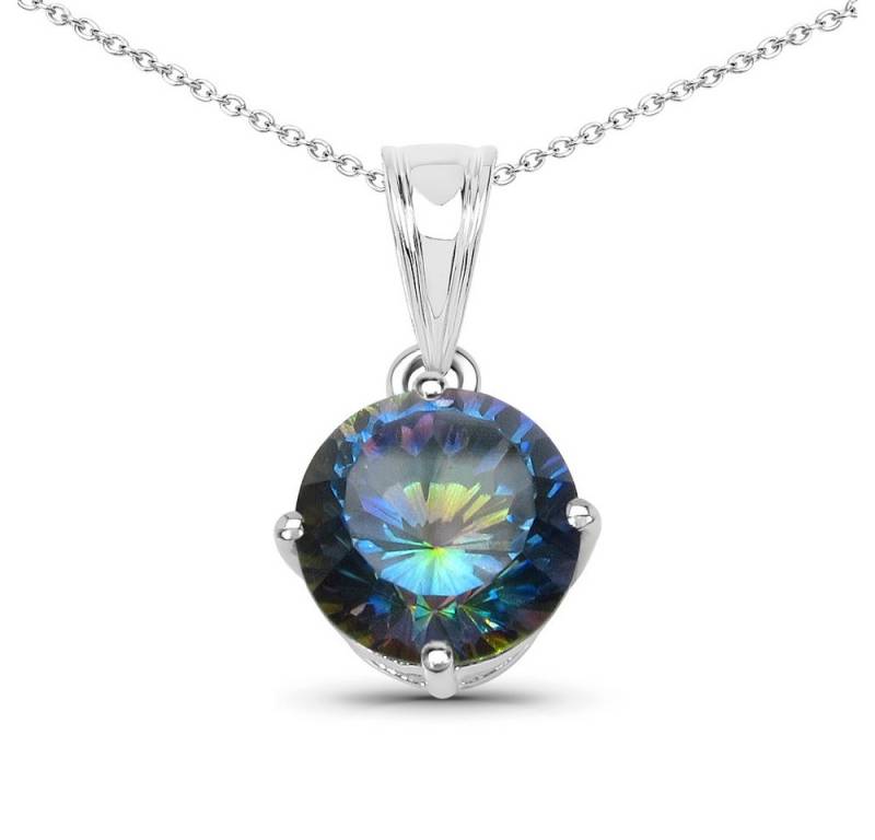 Vira Jewels Kette mit Anhänger 925-Sterling Silber rhodiniert Glänzend Quartz blau von Vira Jewels