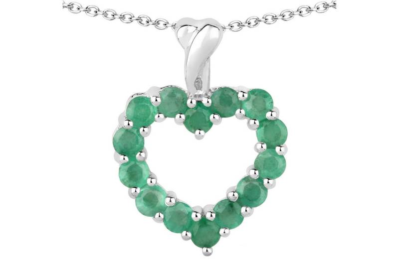 Vira Jewels Kette mit Anhänger 925 Sterling Silber rhodiniert Smaragd von Vira Jewels