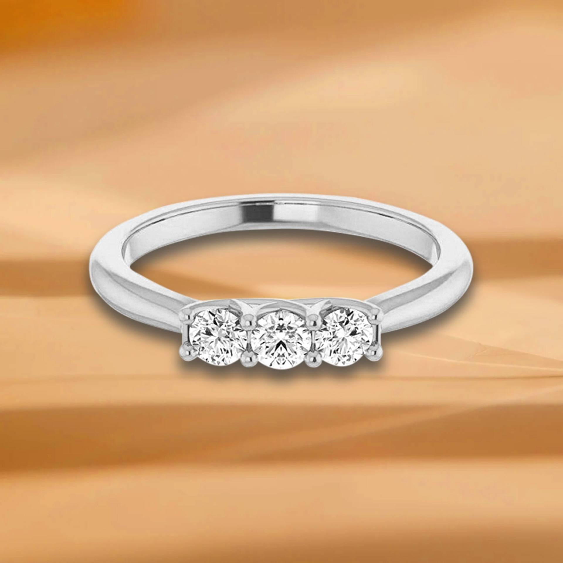 0, 34 Ct. Rundschliff Diamant Spalier Ehering - 14K/18K Weiß, Gelb, Roségold Und Platin 950, Natürlicher Diamanten Jubiläumsring von VirabyaniFineJewelry