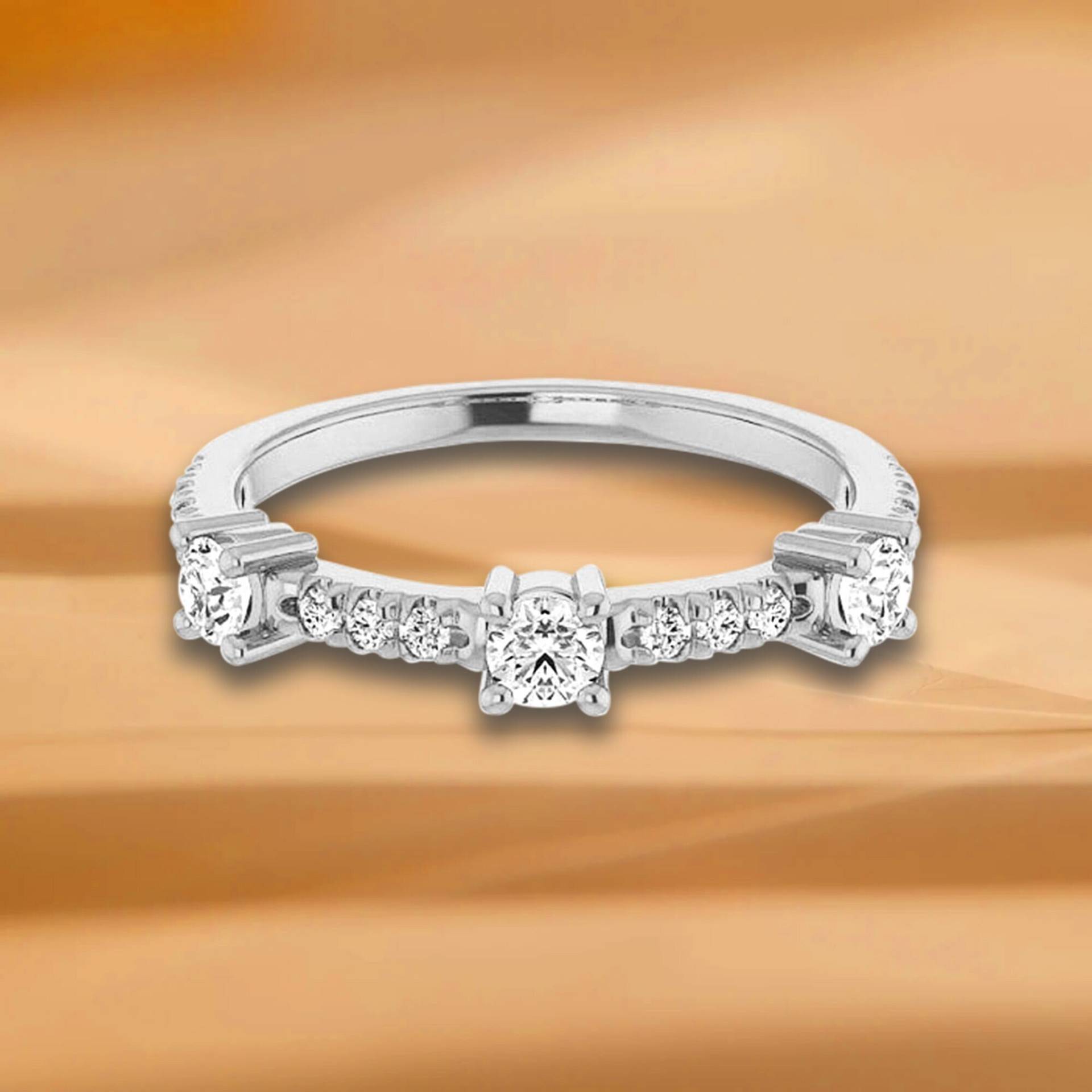 0, 37 Ct. Runder Diamant Ehering - 14K/18K Weiß, Gelb, Roségold Und Platin 950, Natürlicher Diamanten Jubiläumsring von VirabyaniFineJewelry