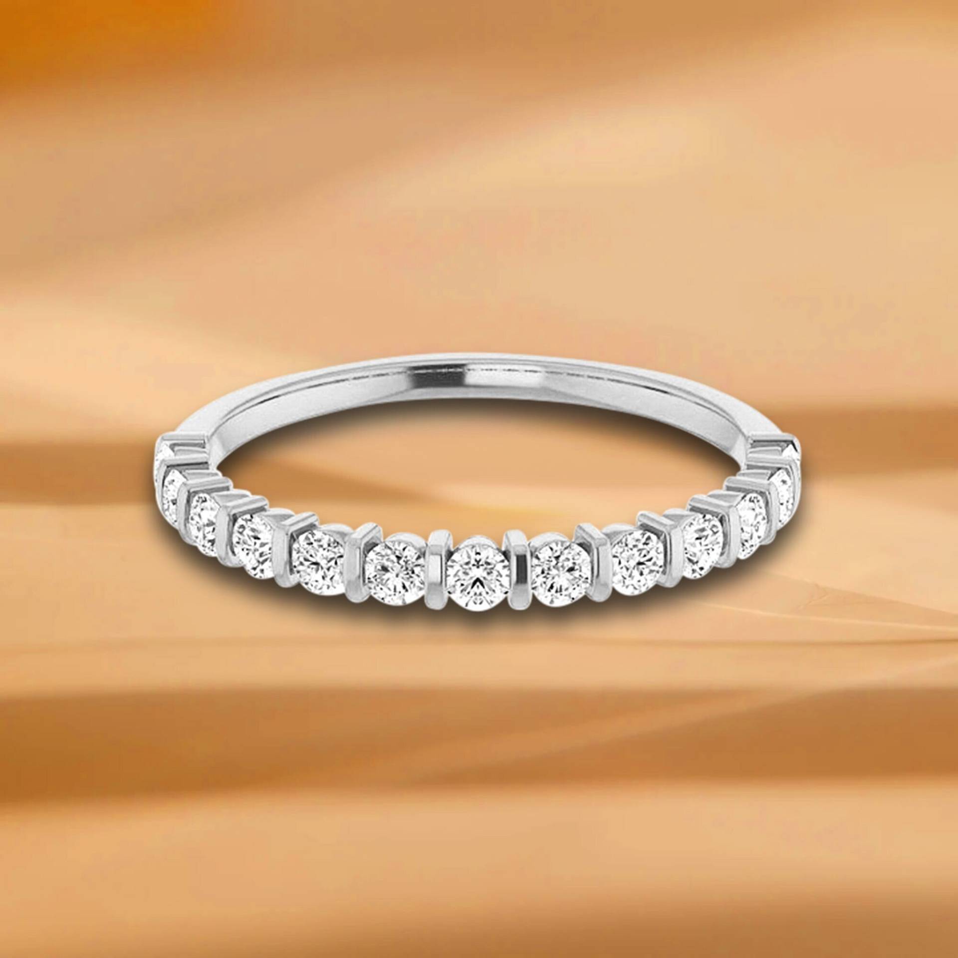 0, 37 Ct. Rundschliff Diamant Ehering - 14K/18K Weiß, Gelb, Roségold Und Platin 950, Natürliche Diamanten Jubiläumsring von VirabyaniFineJewelry