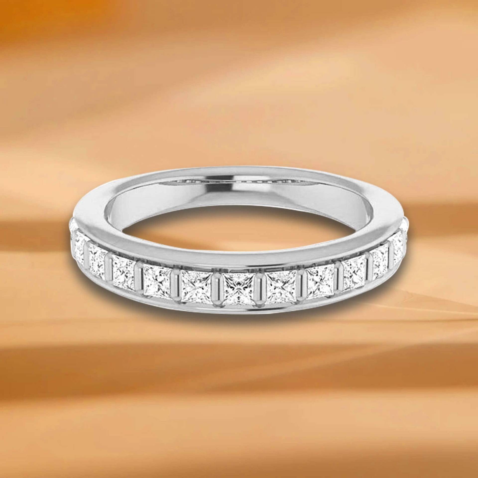 0, 42 Ct. Princess Cut Diamant, Bar Set Ehering - 14K/18K Weiß, Gelb, Roségold Und Platin 950, Natürliche Diamanten Jubiläumsring von VirabyaniFineJewelry