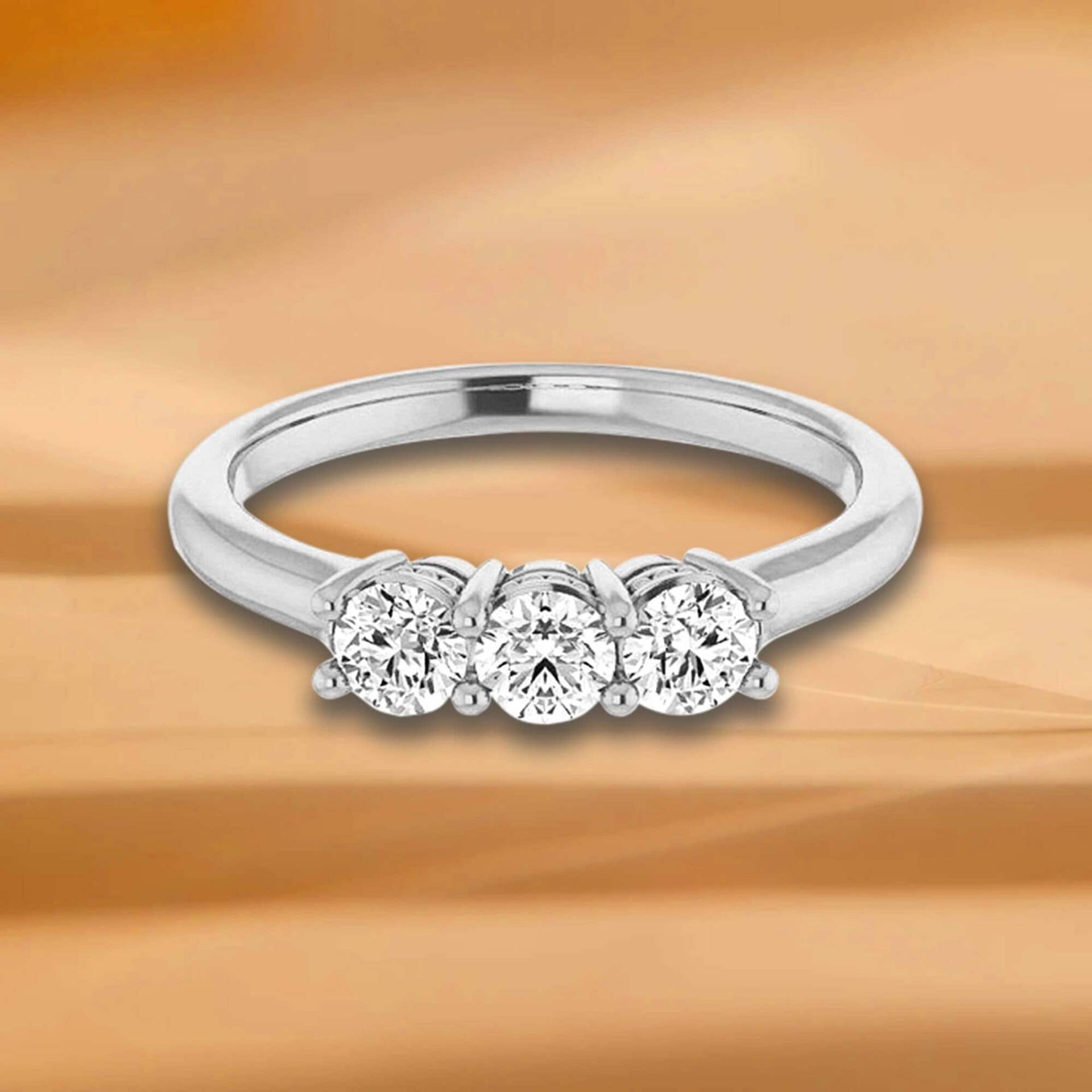 0, 50 Ct. Rundschliff Diamant 3 Stein Ehering - 14K/18K Weiß, Gelb, Rosegold Und Platin 950, Natürliche Diamanten Jubiläumsring von VirabyaniFineJewelry