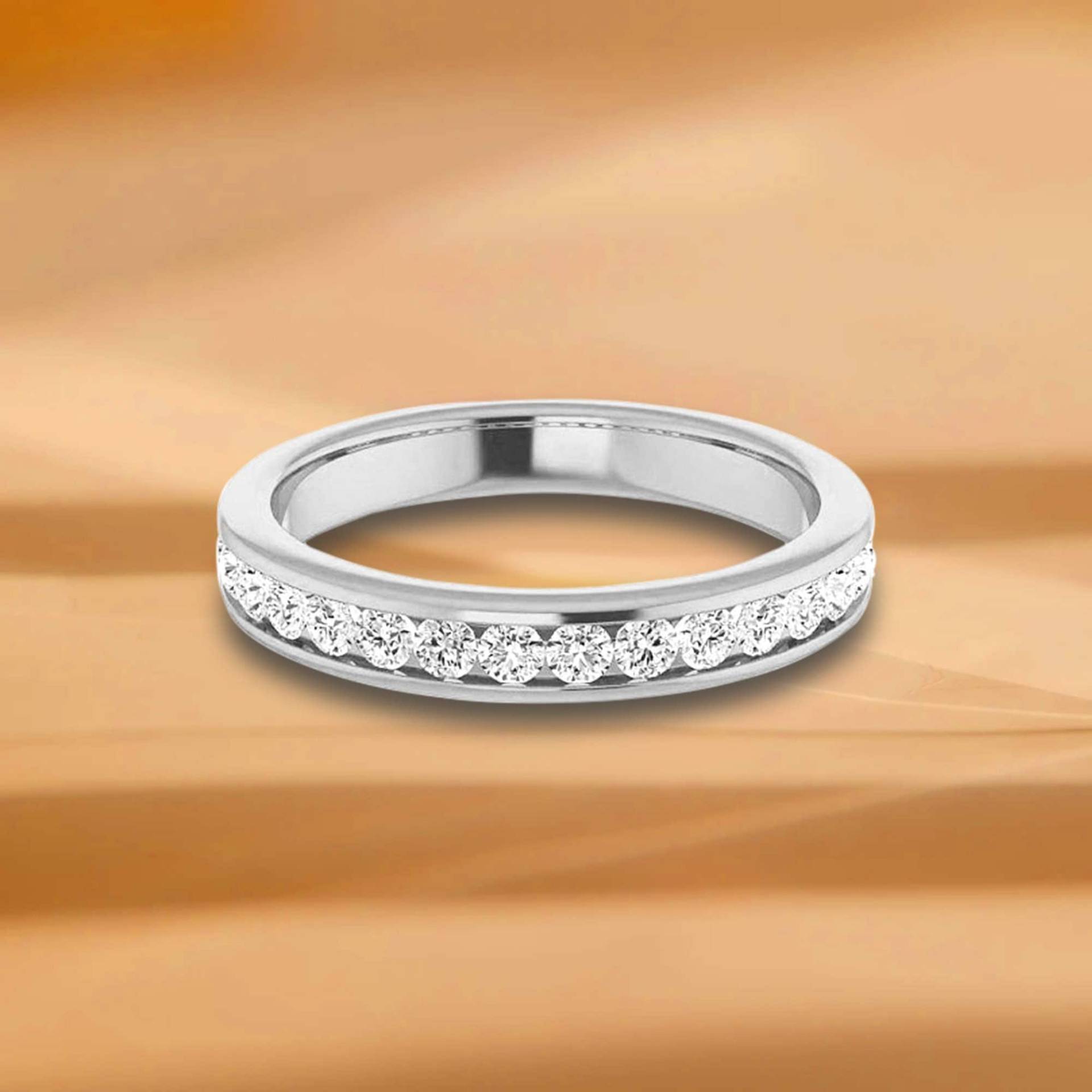 0, 50 Ct. Rundschliff Diamant Kanal Set Ehering - 14K/18K Weiß, Gelb, Rose Gold Und Platin 950, Natürliche Diamanten Jubiläumsring von VirabyaniFineJewelry