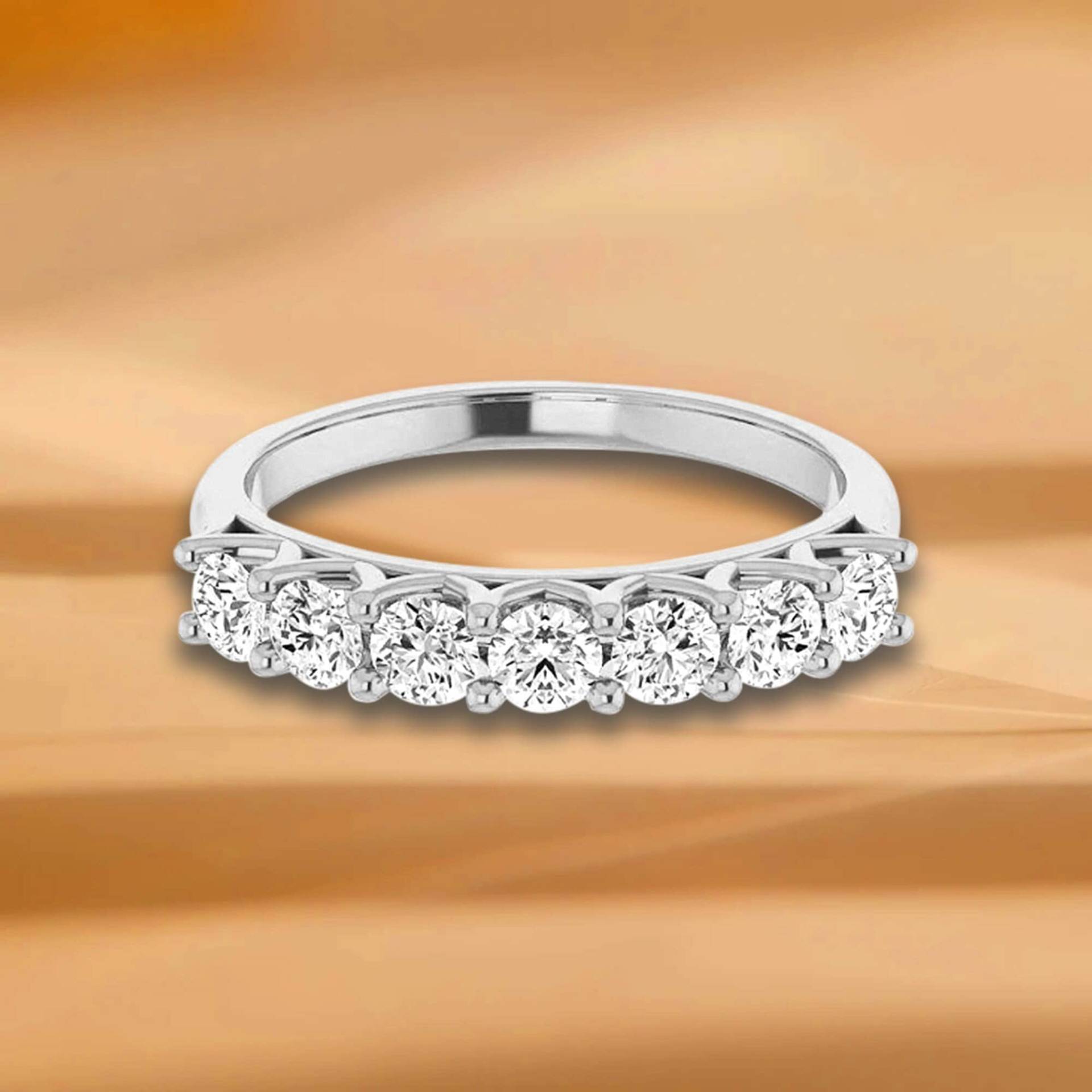 0, 75 Ct. Runder Diamant Ehering Mit Geteilter Zinke - 14K/18K Weiß, Gelb, Roségold Und Platin 950, Natürlicher Diamanten Jubiläumsring von VirabyaniFineJewelry