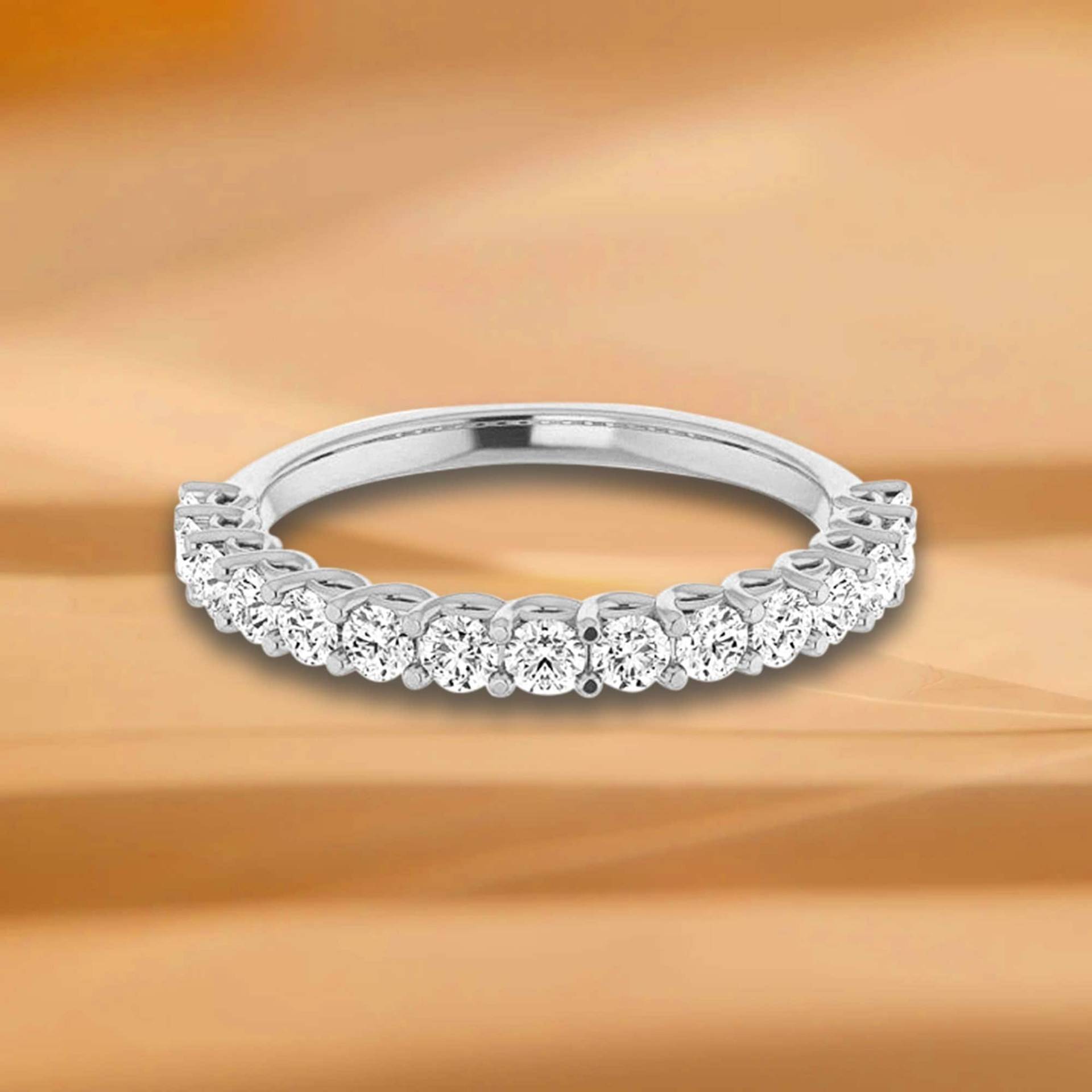 0, 75 Ct. Runder Diamant Ehering Mit Geteilter Zinke - 14K/18K Weiß, Gelb, Roségold Und Platin 950, Natürlicher Diamanten Jubiläumsring von VirabyaniFineJewelry