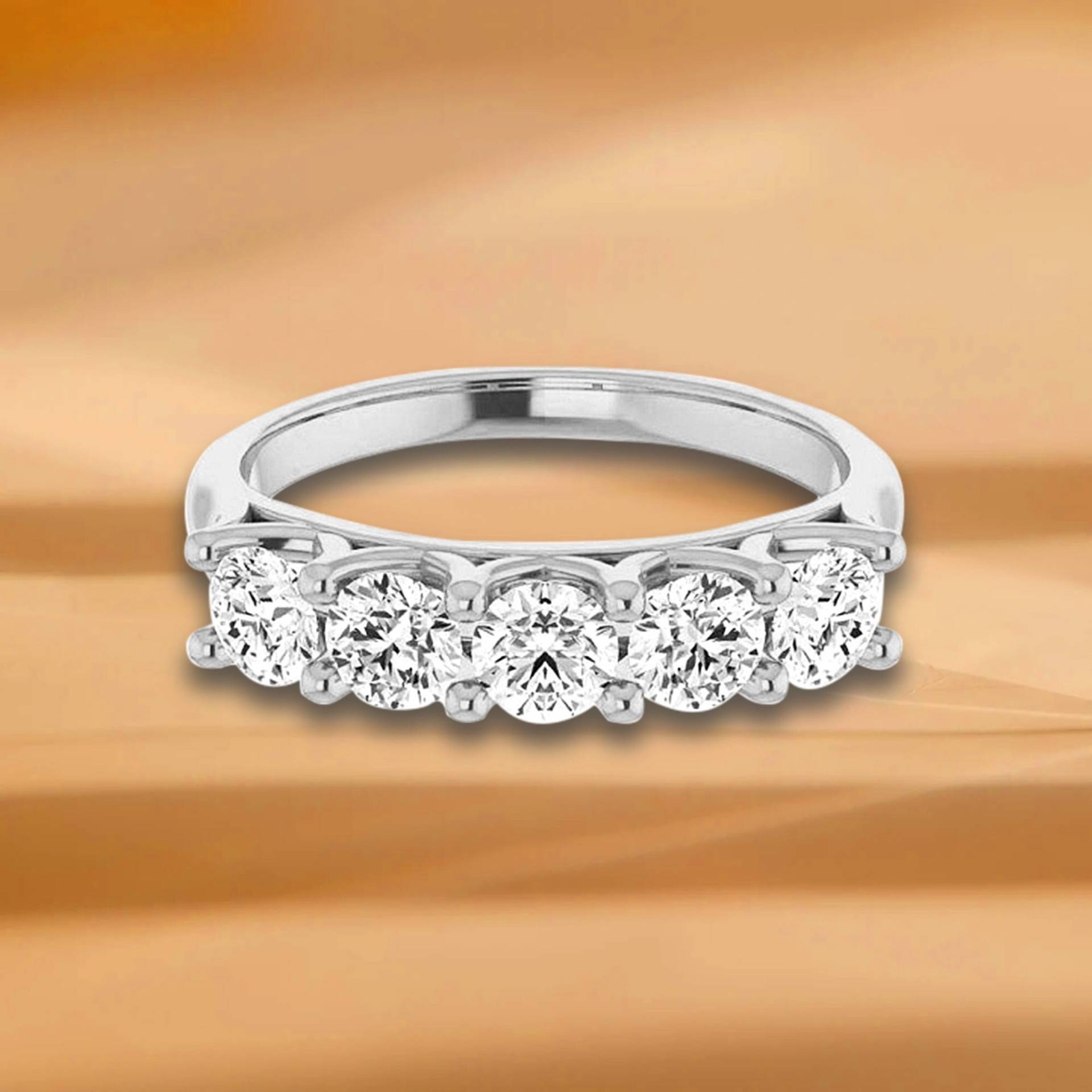 1, 00 Ct. Rundschliff Diamant Ehering - 14K/18K Weiß, Gelb, Roségold Und Platin 950, Natürliche Diamanten Jubiläumsring von VirabyaniFineJewelry