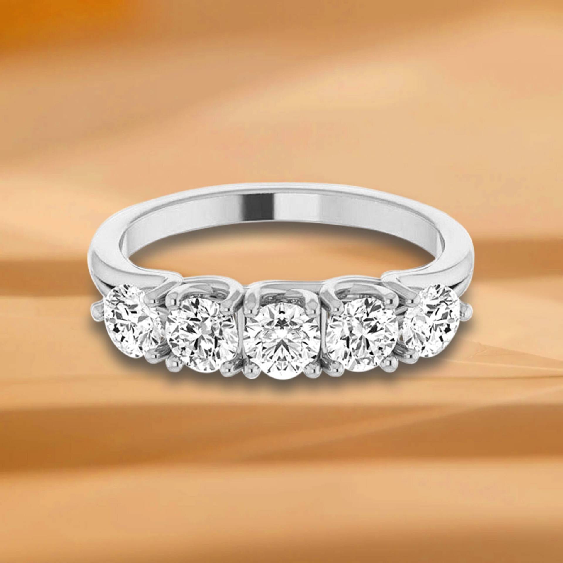 1, 00 Ct. Rundschliff Diamant Ehering - 14K/18K Weiß, Gelb, Roségold Und Platin 950, Natürliche Diamanten Jubiläumsring von VirabyaniFineJewelry