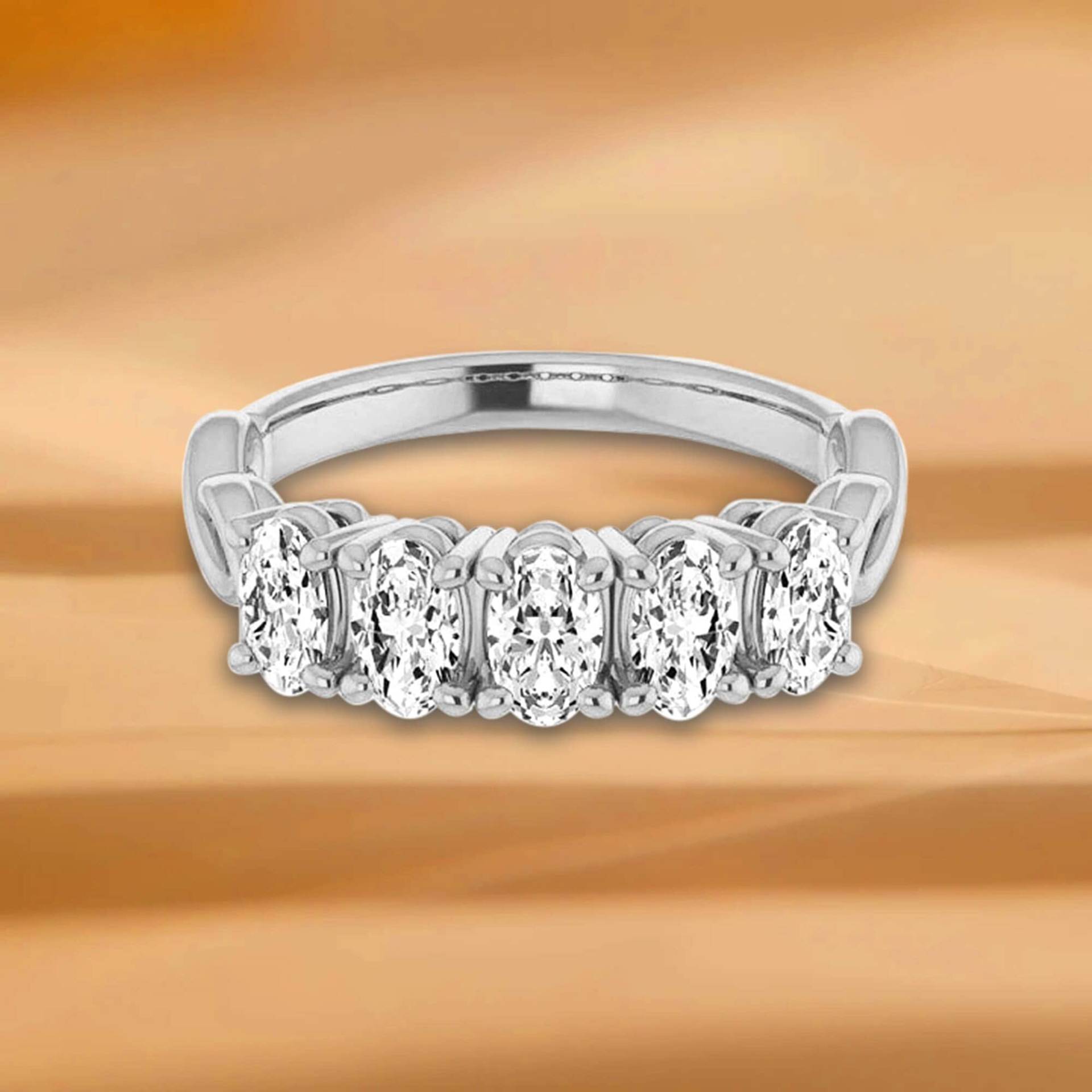 1, 05 Ct. Ovalschliff Diamant Ehering - 14K/18K Weiß, Gelb, Roségold Und Platin 950, Natürliche Diamanten Jubiläumsring von VirabyaniFineJewelry