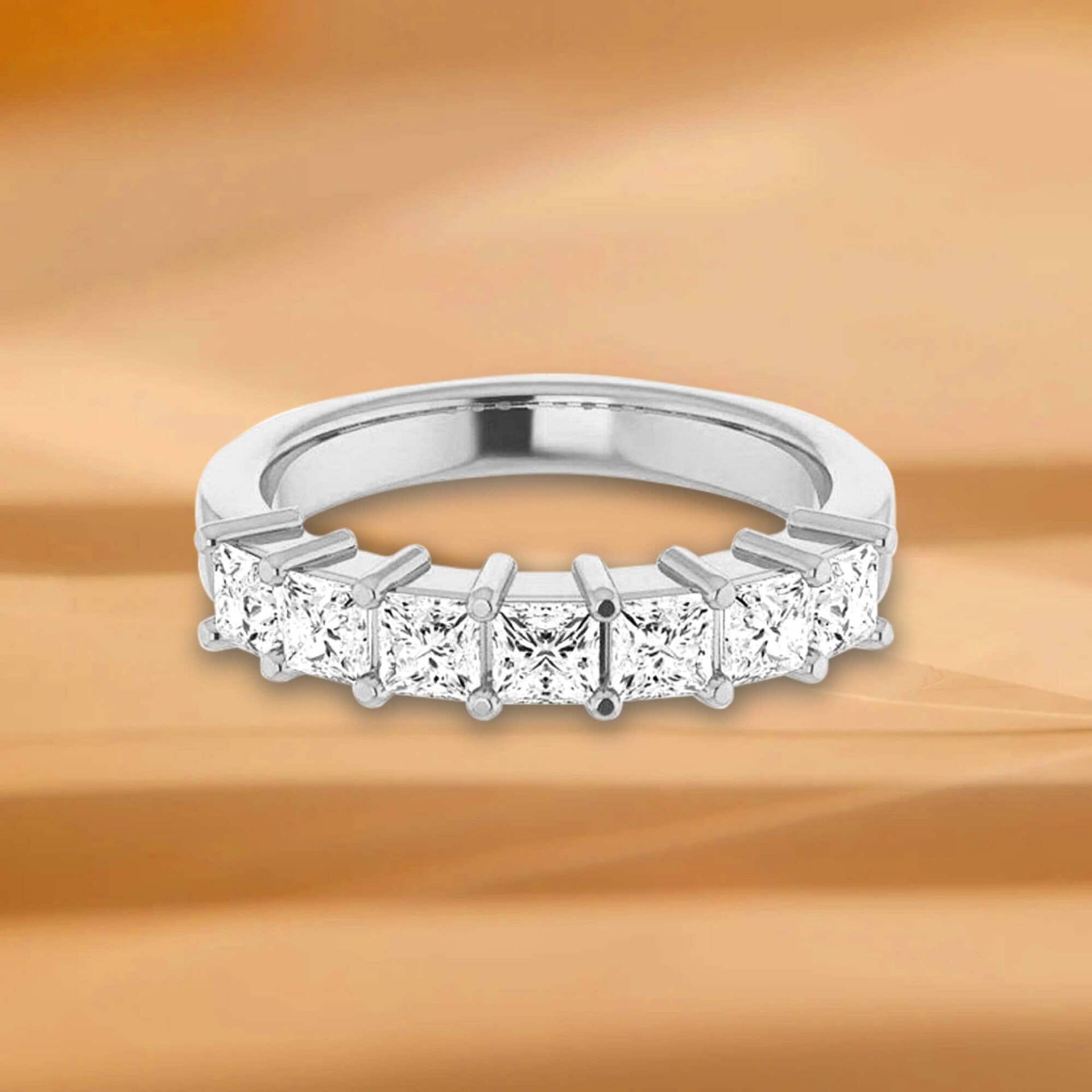 1, 26 Ct. Princess Cut Diamant Ehering - 14K/18K Weiß, Gelb, Roségold Und Platin 950, Natürliche Diamanten Jubiläumsring von VirabyaniFineJewelry