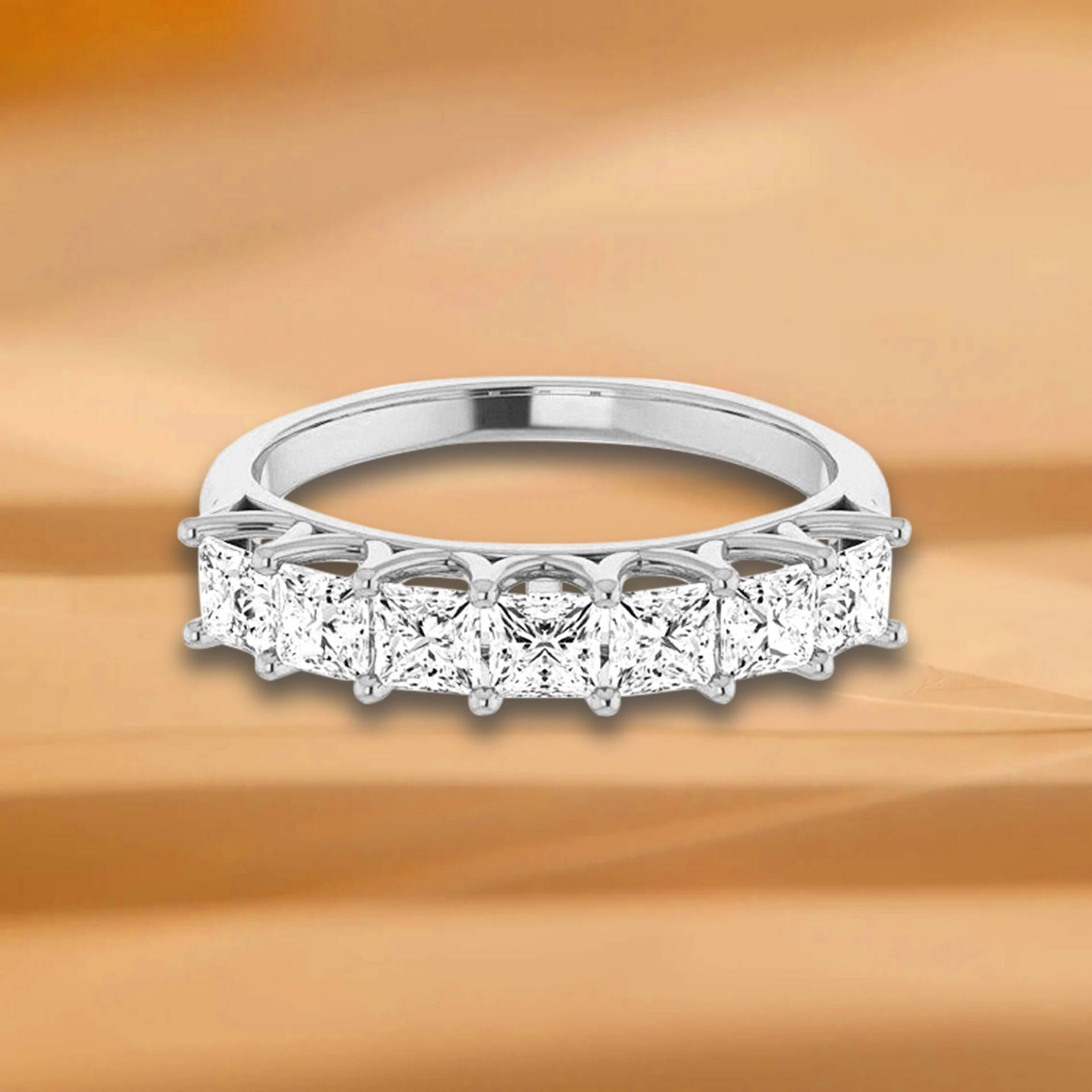 1, 26 Ct. Princess Cut Diamant Ehering - 14K/18K Weiß, Gelb, Roségold Und Platin 950, Natürliche Diamanten Jubiläumsring von VirabyaniFineJewelry