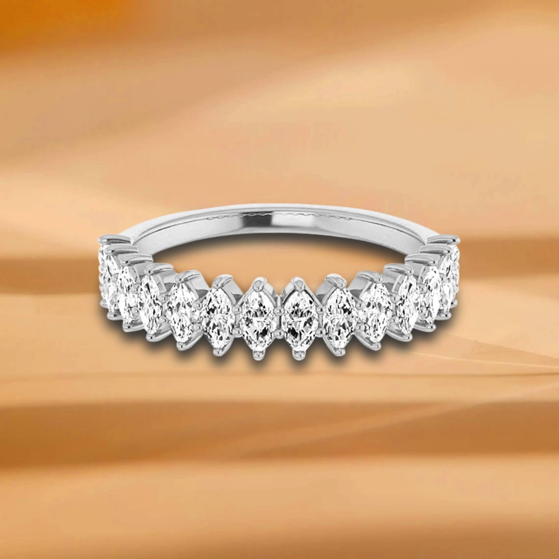 1, 40 Ct. Marquise Diamant Ehering - 14K/18K Weiß, Gelb, Roségold Und Platin 950, Natürliche Diamanten Jubiläumsring von VirabyaniFineJewelry