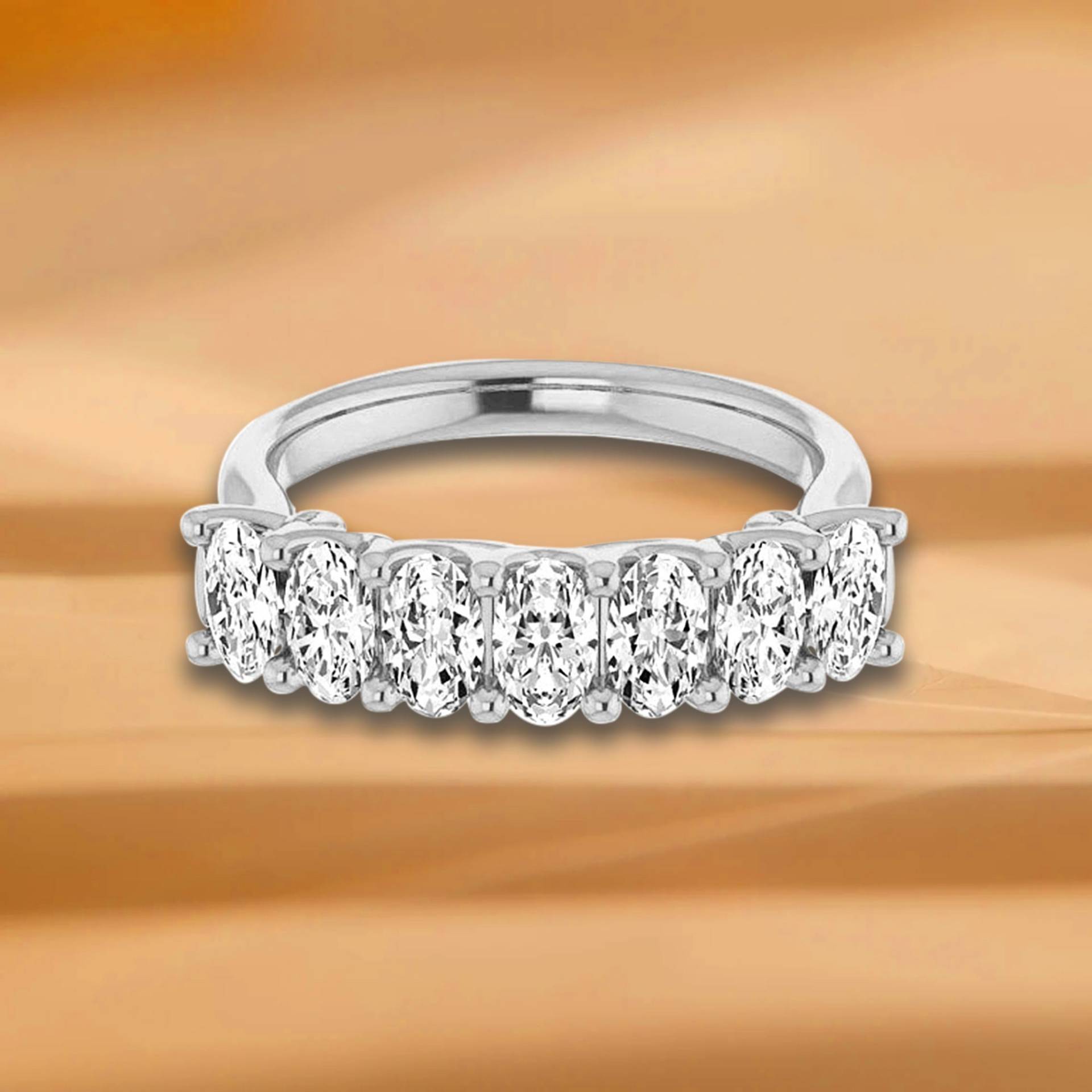 1, 47 Ct. Ovalschliff Diamant Ehering - 14K/18K Weiß, Gelb, Roségold Und Platin 950, Natürliche Diamanten Jubiläumsring von VirabyaniFineJewelry