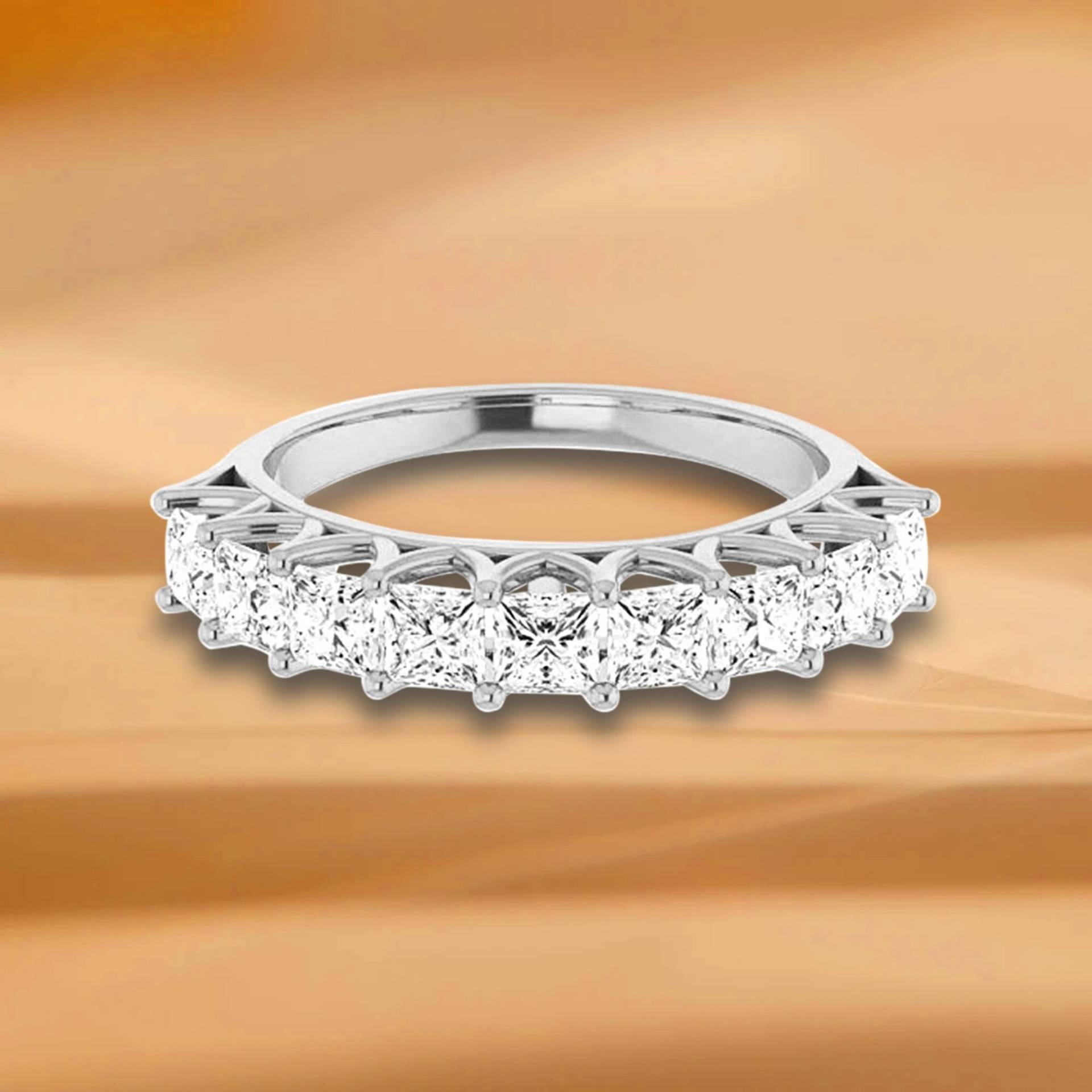 1, 62 Ct. Princess Cut Diamant Ehering - 14K/18K Weiß, Gelb, Roségold Und Platin 950, Natürliche Diamanten Jubiläumsring von VirabyaniFineJewelry