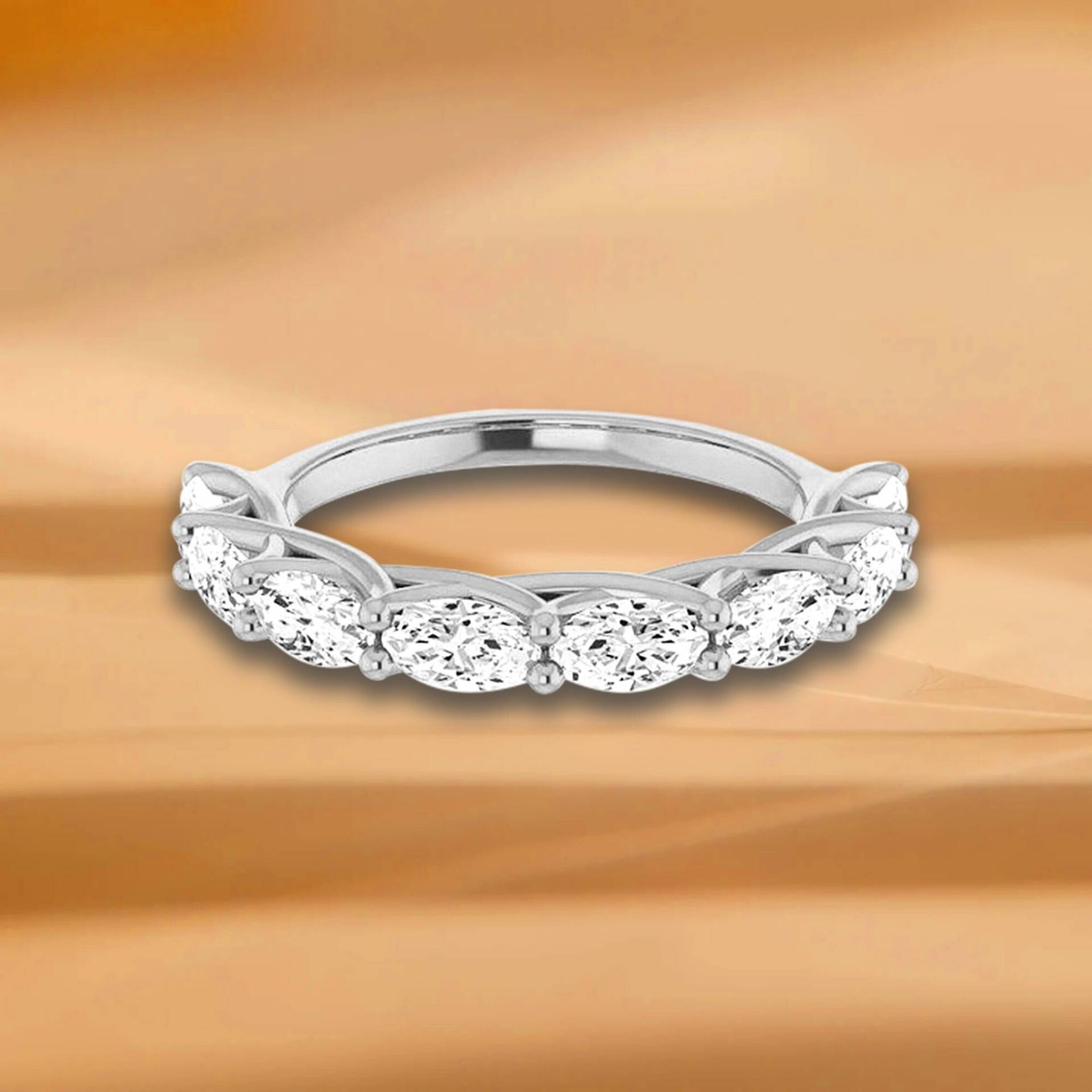 1, 68 Ct. Ovalschliff Diamant Ehering - 14K/18K Weiß, Gelb, Roségold Und Platin 950, Natürliche Diamanten Jubiläumsring von VirabyaniFineJewelry