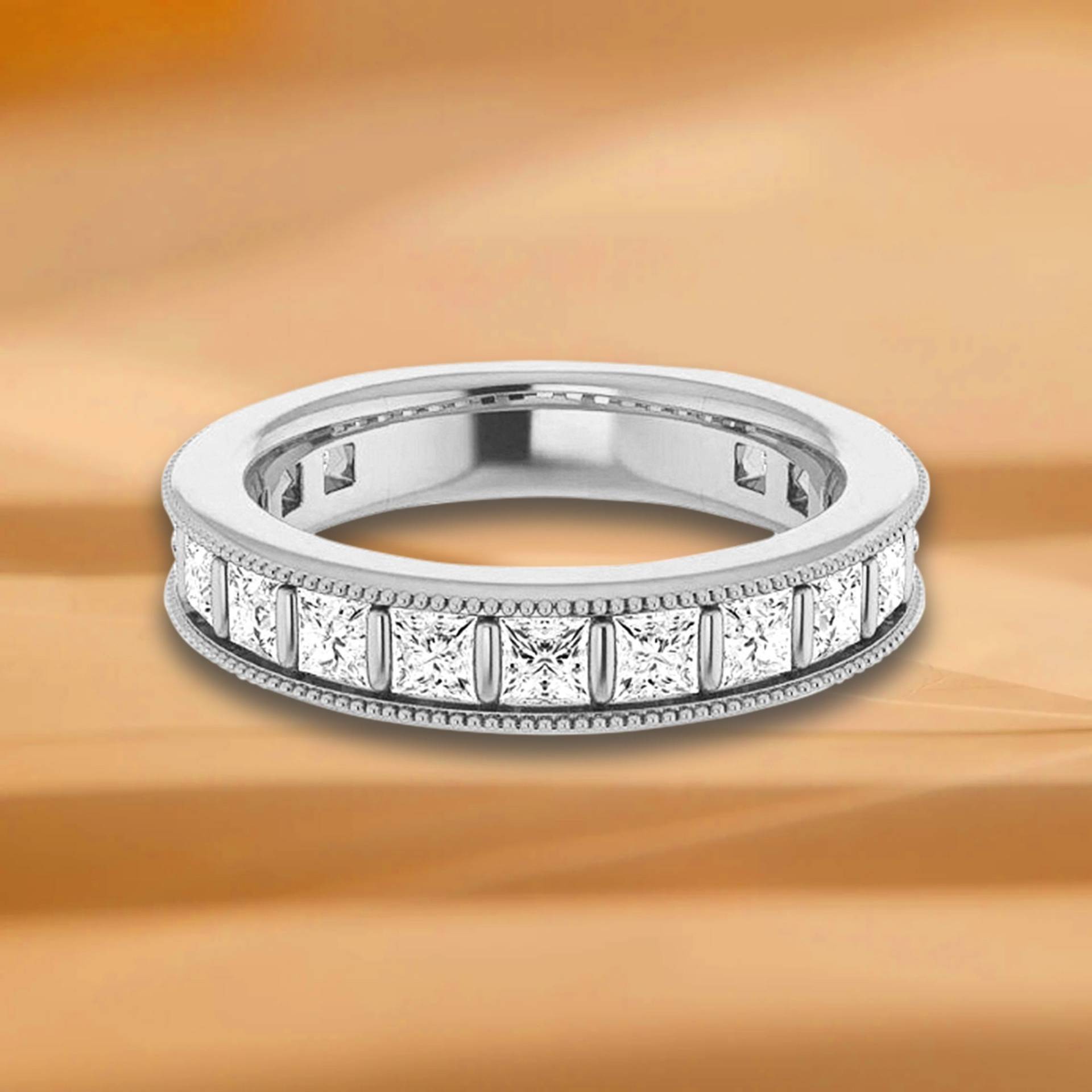 1, 70 Ct. Princess Cut Diamant Ehering - 14K/18K Weiß, Gelb, Roségold Und Platin 950, Natürliche Diamanten Jubiläumsring von VirabyaniFineJewelry