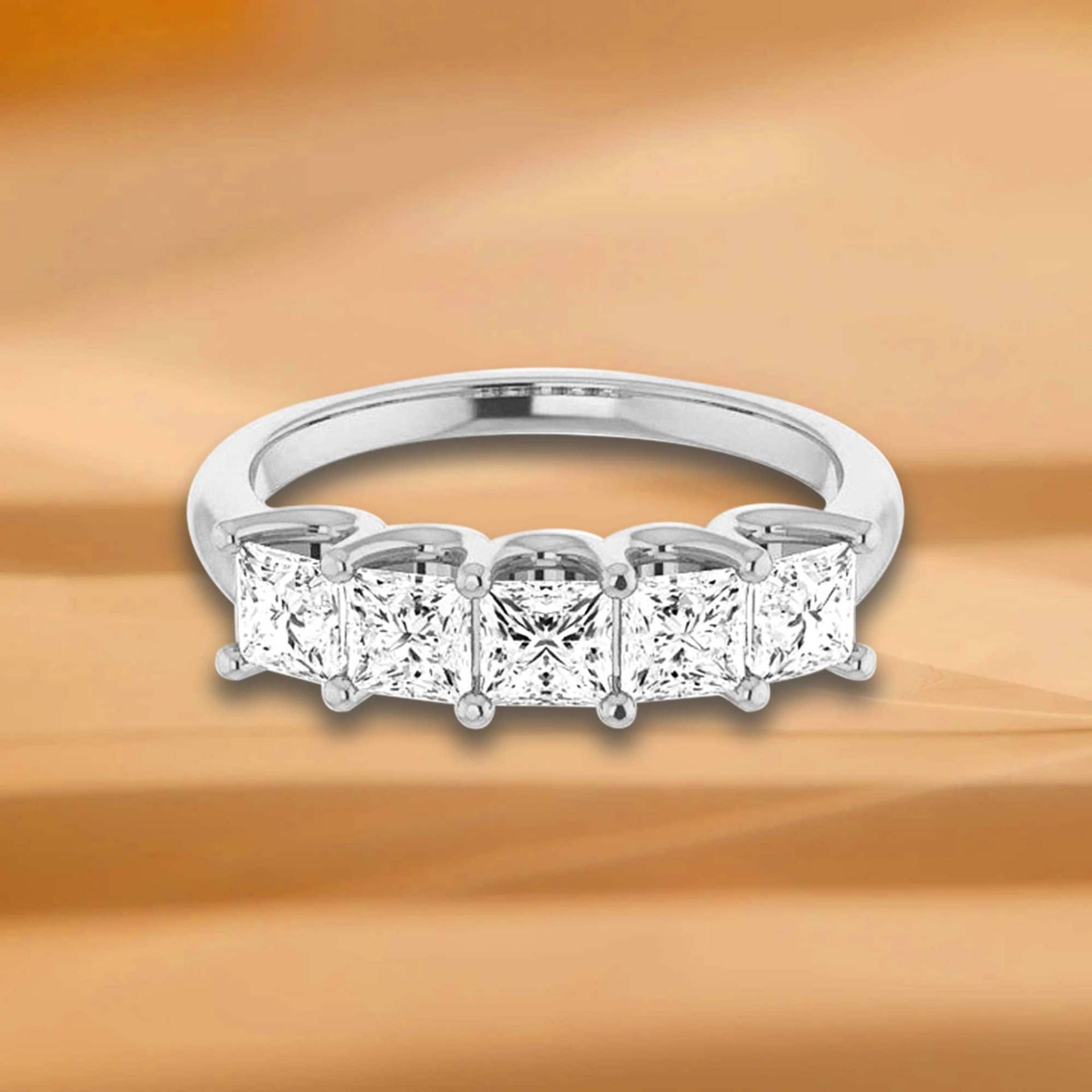 1.45 Ct. Princess Cut Diamant Ehering - 14K/18K Weiß, Gelb, Roségold Und Platin 950, Natürliche Diamanten Jubiläumsring von VirabyaniFineJewelry