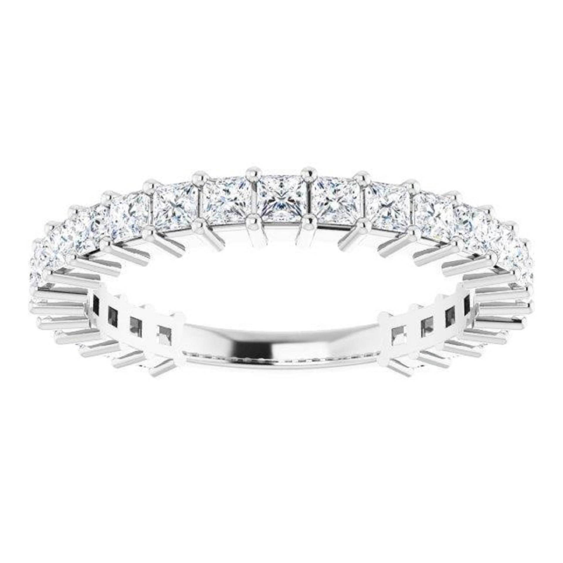 1.50 Ct. Princess Cut Diamant Ehering - 14K/18K Weiß, Gelb, Roségold Und Platin 950, Natürlicher Diamanten Jubiläumsring von VirabyaniFineJewelry